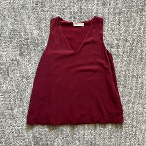 Everlane Silk Tank, red, 0